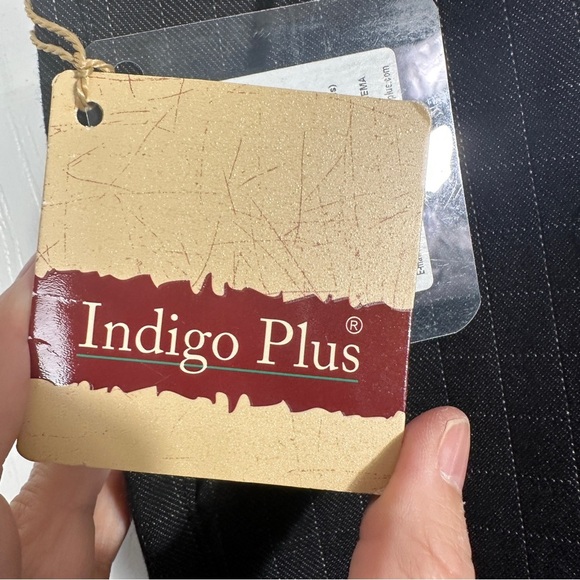 Indigo Plus men's windowpane ankle fit trousers, size 32, hipster, NWT - Picture 7 of 14